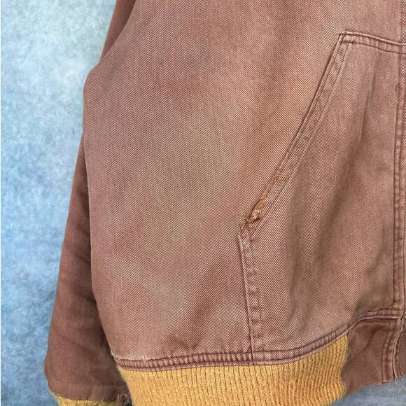 Vintage 90s Dickies Work Jacket Mens 2XL Hooded Quilted Lined Tan Brown Full Zip - Picture 6 of 9